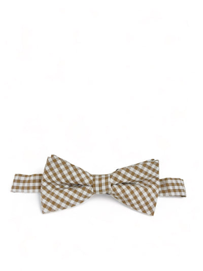 Tan Gingham Cotton Bow Tie by Paul Malone Paul Malone Ties - Paul Malone.com