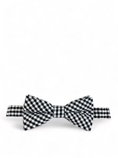 Black and White Gingham Cotton Bow Tie by Paul Malone Paul Malone Bow Ties - Paul Malone.com