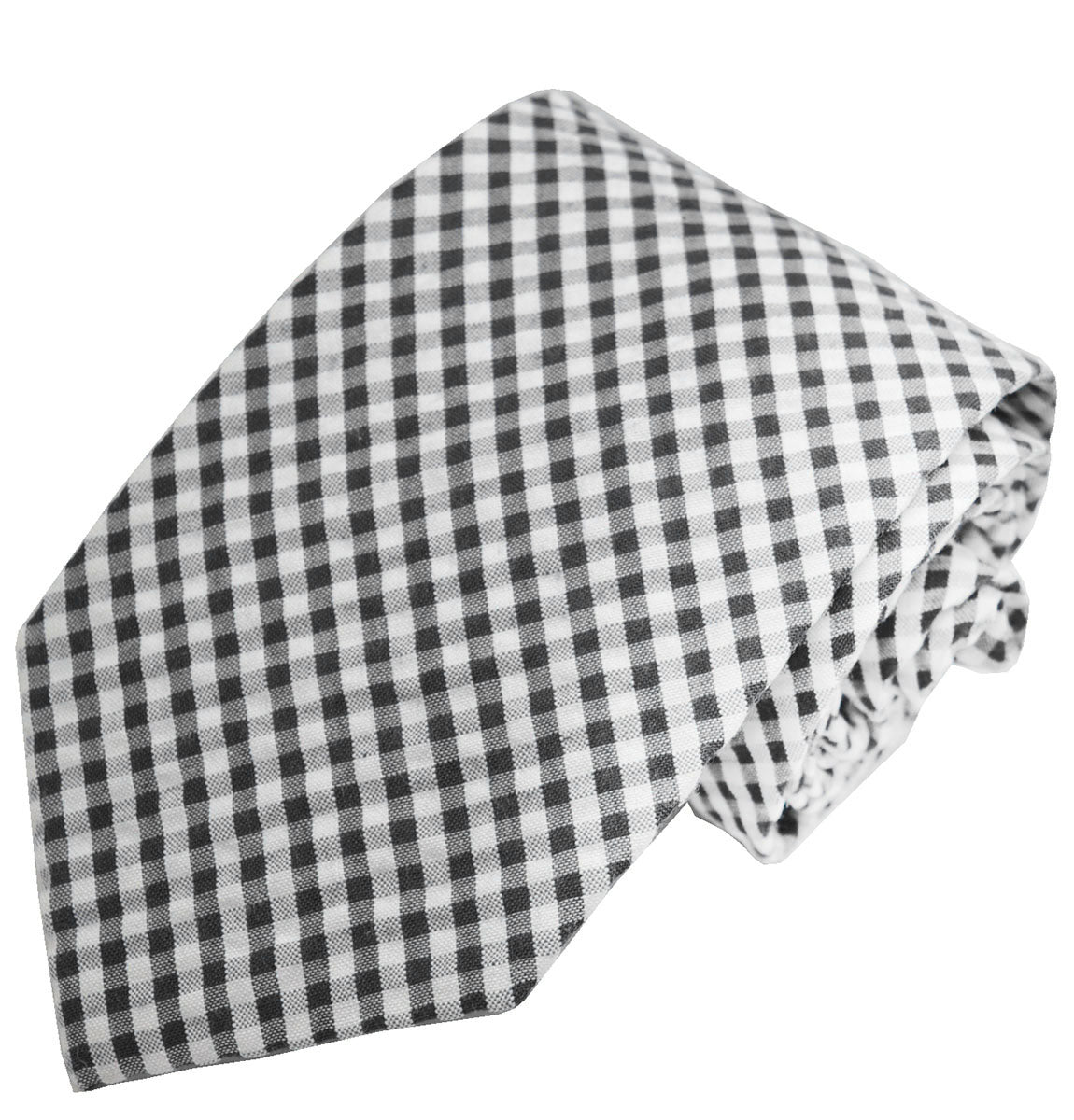 Black and White Gingham Cotton Tie – Paul Malone