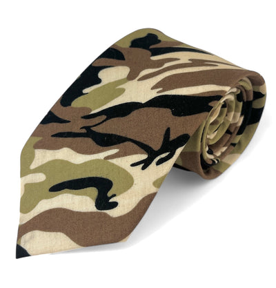 Brown Camouflage Cotton Tie Set Paul Malone Ties - Paul Malone.com