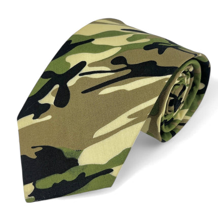 Green Camouflage Cotton Tie Set Paul Malone Ties - Paul Malone.com