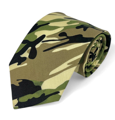 Green Camouflage Cotton Tie Set Paul Malone Ties - Paul Malone.com