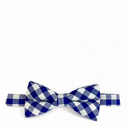 Blue and White Cotton Bow Tie Paul Malone Bow Ties - Paul Malone.com