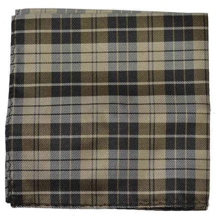 Teak Brown Plaid Silk Tie and Accessories Paul Malone Ties - Paul Malone.com