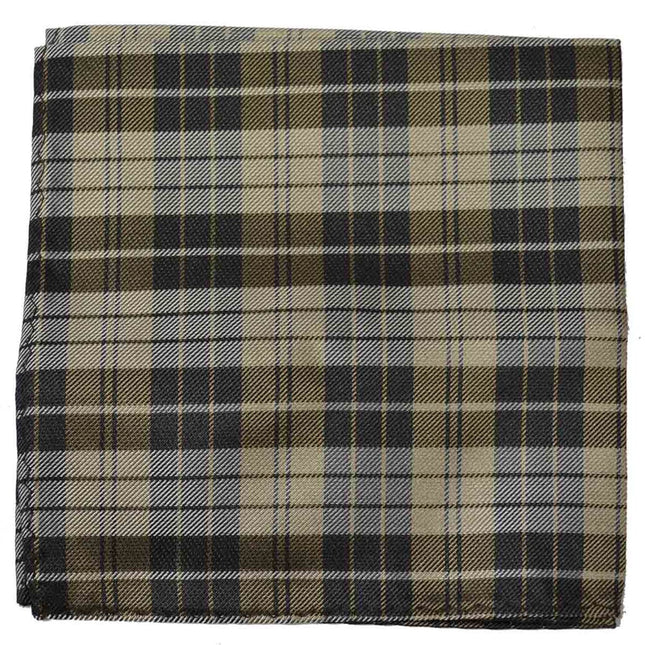 Teak Brown Plaid Silk Tie and Accessories Paul Malone Ties - Paul Malone.com