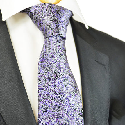 Purple and Black Paisley Silk Necktie by Paul Malone Paul Malone Ties - Paul Malone.com