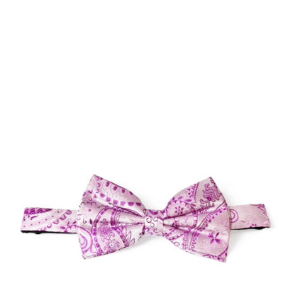 Classic Pink Paisley Silk Bow Tie Paul Malone Bow Ties - Paul Malone.com