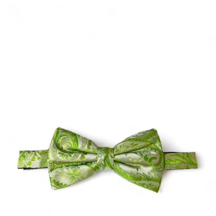 Summer Green Paisley Silk Bow Tie Paul Malone Bow Ties - Paul Malone.com