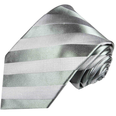 Silver Grey Striped Silk Tie and Accessories Paul Malone Ties - Paul Malone.com