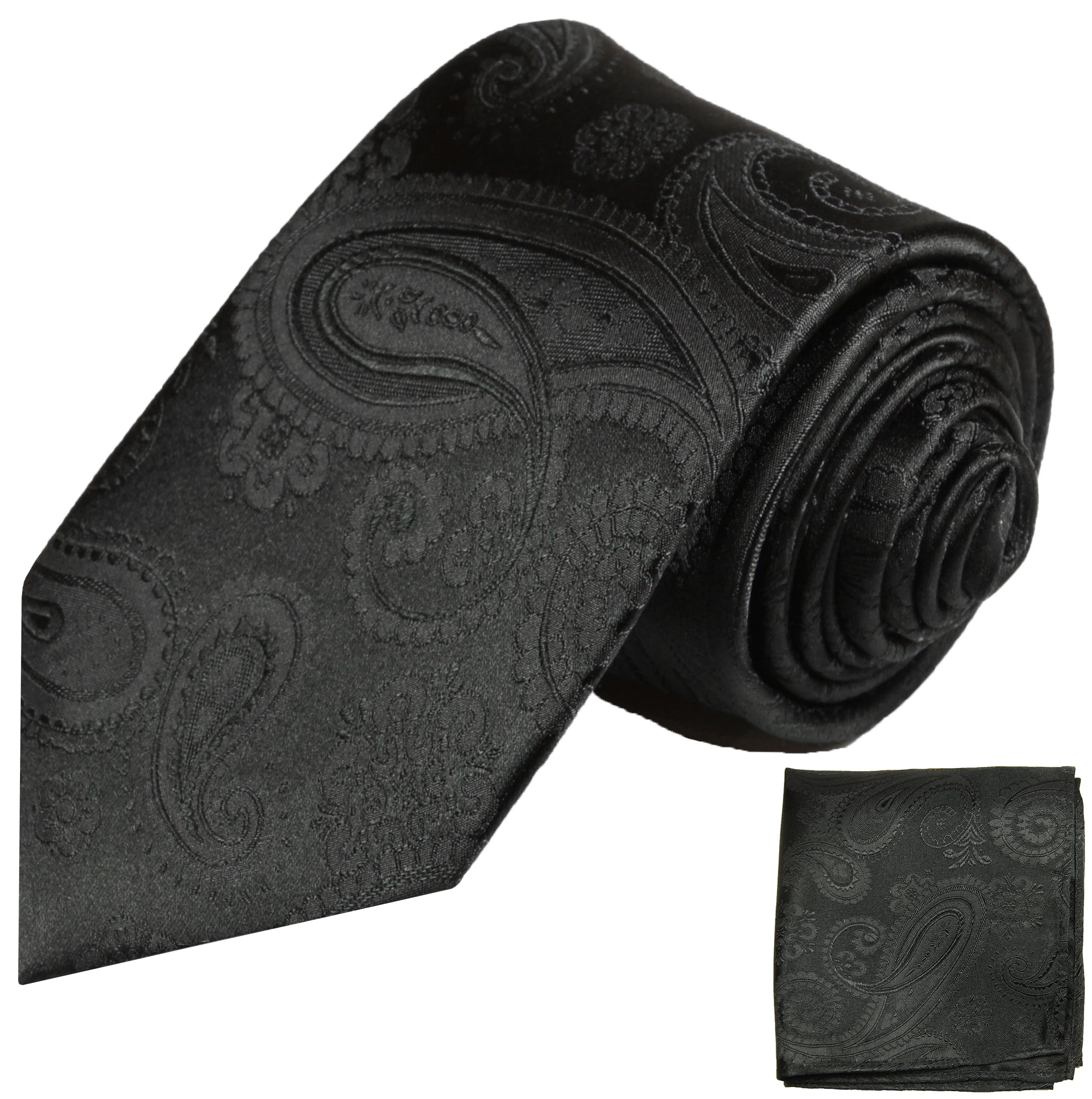 Black Paisley Pocket Square — THE MODERN GENT