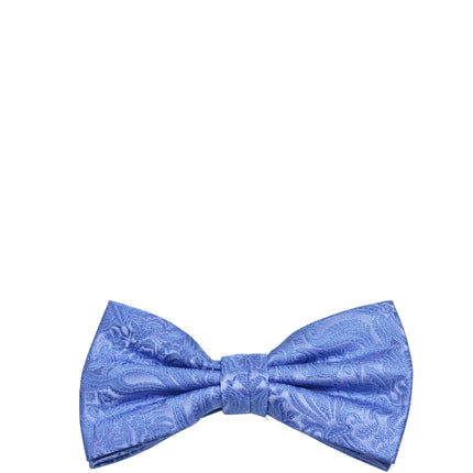 Azure Blue Paisley Silk Bow Tie Paul Malone Bow Ties - Paul Malone.com