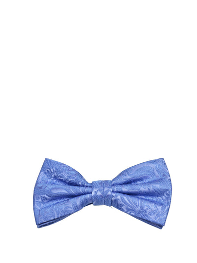 Azure Blue Paisley Silk Bow Tie Paul Malone Bow Ties - Paul Malone.com