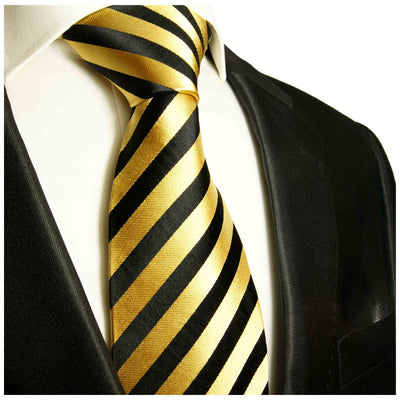 Gold and Black Striped Necktie by Paul Malone Paul Malone Ties - Paul Malone.com