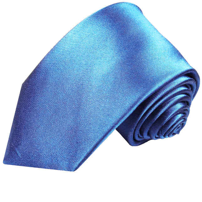 Solid Blue Silk Tie and Accessories in Silk Paul Malone Ties - Paul Malone.com