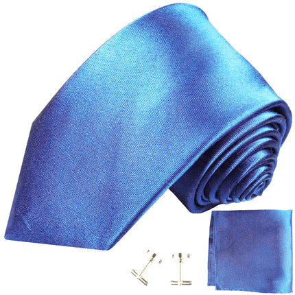 Solid Blue Silk Tie and Accessories in Silk Paul Malone Ties - Paul Malone.com