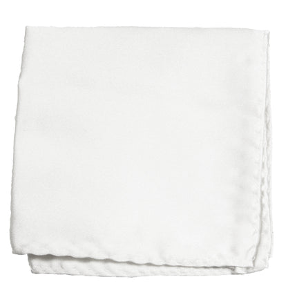 Solid White Silk Pocket Square Paul Malone Pocket Square - Paul Malone.com