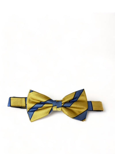 Yellow and Blue Striped Silk Bow Tie Paul Malone Bow Ties - Paul Malone.com