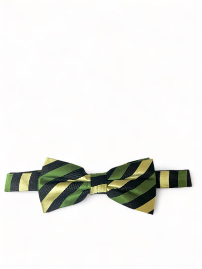Green and Black Striped Silk Bow Tie Paul Malone Bow Ties - Paul Malone.com