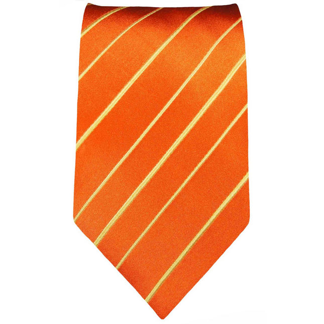 Orange Striped Silk Necktie Set Paul Malone Ties - Paul Malone.com