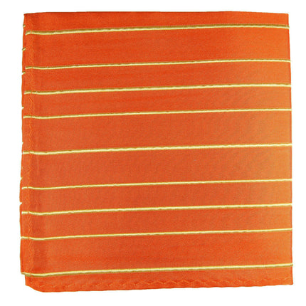 Flame Orange Striped Silk Pocket Square Paul Malone Pocket Square - Paul Malone.com