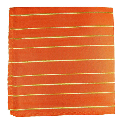 Flame Orange Striped Silk Pocket Square Paul Malone Pocket Square - Paul Malone.com