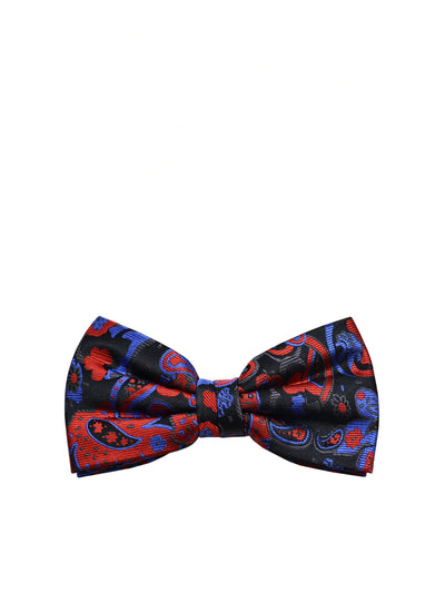 Red, Blue and Black Paisley Silk Bow Tie Paul Malone Bow Ties - Paul Malone.com