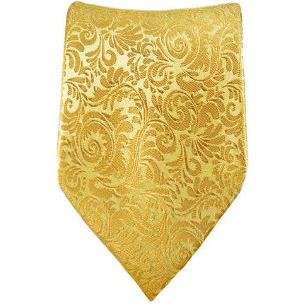 Yellow Paisley Silk Necktie and Hanky Set Paul Malone Ties - Paul Malone.com