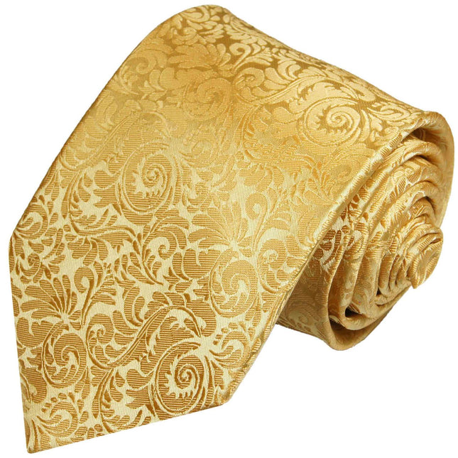 Yellow Paisley Silk Necktie and Hanky Set Paul Malone Ties - Paul Malone.com