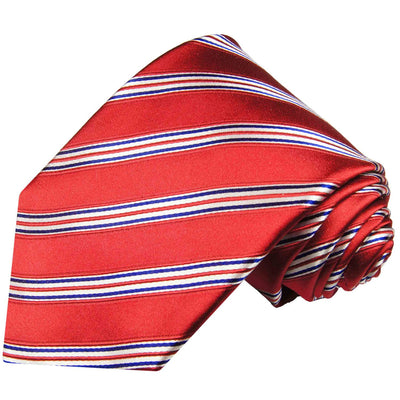 Red, White and Blue Striped Silk Tie and Accessories Paul Malone Ties - Paul Malone.com