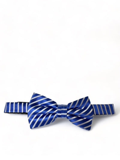 Blue and White Striped Silk Bow Tie Paul Malone Bow Ties - Paul Malone.com