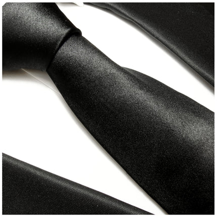 Solid Black Men's Necktie Paul Malone Ties - Paul Malone.com