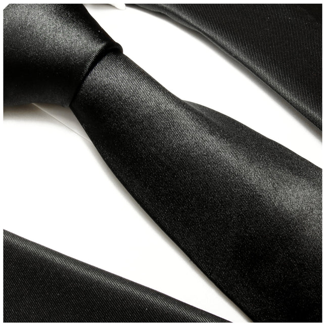 Solid Black Men's Necktie Paul Malone Ties - Paul Malone.com
