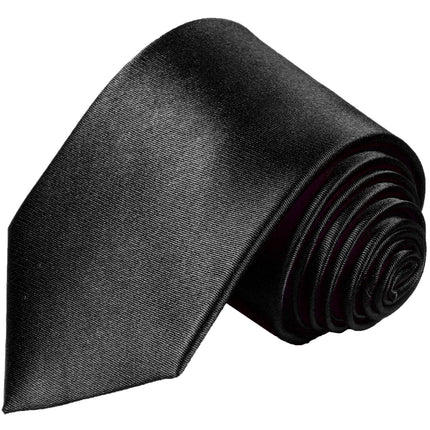 Solid Black Men's Necktie Paul Malone Ties - Paul Malone.com