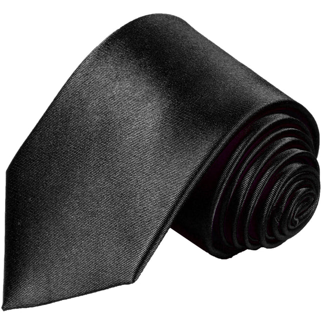 Solid Black Men's Necktie Paul Malone Ties - Paul Malone.com