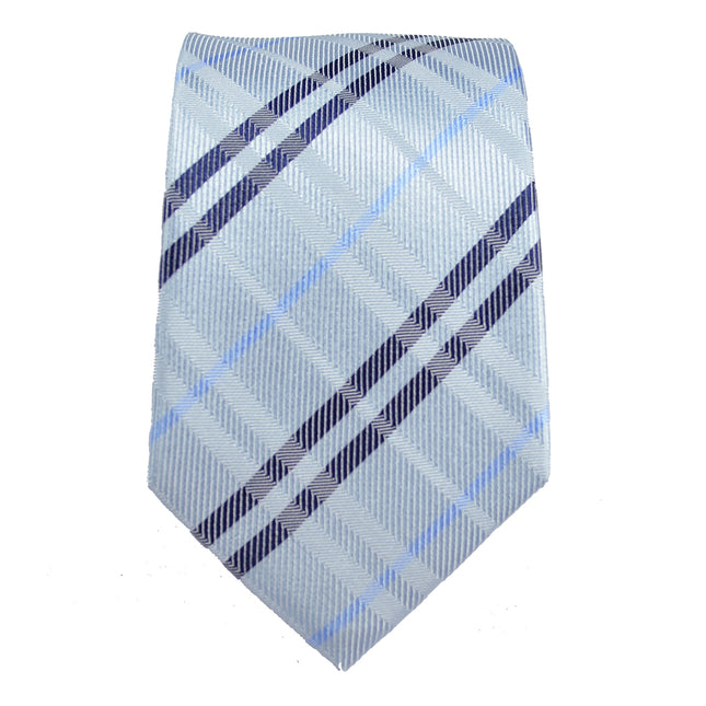 Blue Plaid Silk Tie and Accessories in Silk Paul Malone Ties - Paul Malone.com