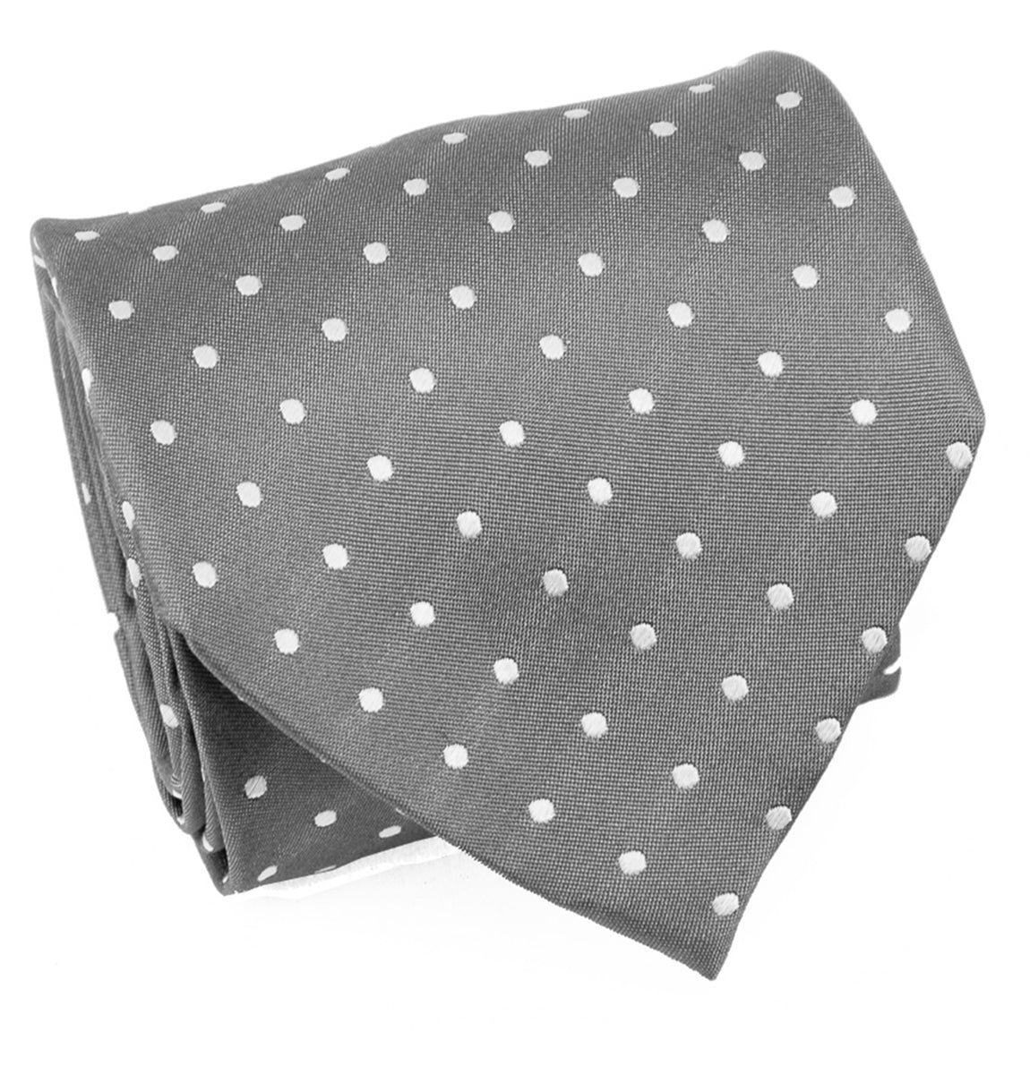 Grey with Silver Polka Dots Silk Tie and Accessories – Paul Malone
