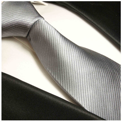 Classic Silver Grey Silk Tie Paul Malone Ties - Paul Malone.com
