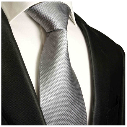 Classic Silver Grey Silk Tie Paul Malone Ties - Paul Malone.com