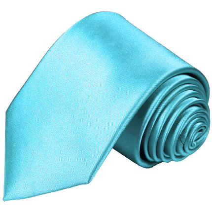 Solid Angel Blue Silk Tie and Pocket Square Paul Malone Ties - Paul Malone.com