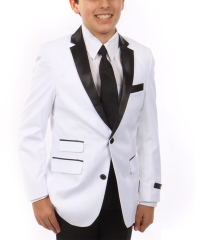 Formal White and Black Boys Tuxedo Set Tazio Suits - Paul Malone.com