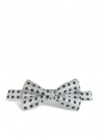 Silver and Black Polka Dot Bow Tie Set Paul Malone Bow Ties - Paul Malone.com