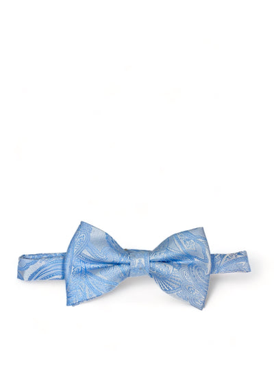 Sky Blue Paisley Bow Tie and Pocket Square Paul Malone Bow Ties - Paul Malone.com