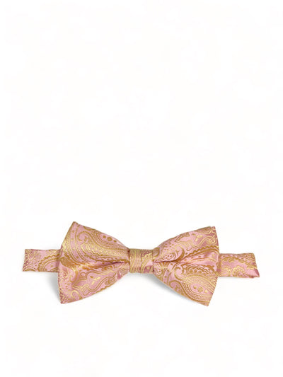 Steven Land Pink and Gold Paisley Bow Tie Set Steven Land Bow Ties - Paul Malone.com