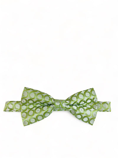 Green Patterned Bow Tie and Pocket Square Paul Malone Bow Ties - Paul Malone.com