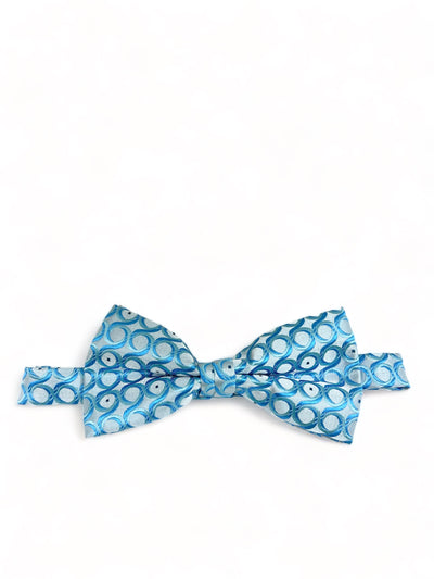 Sky Blue Patterned Bow Tie and Pocket Square Paul Malone Bow Ties - Paul Malone.com