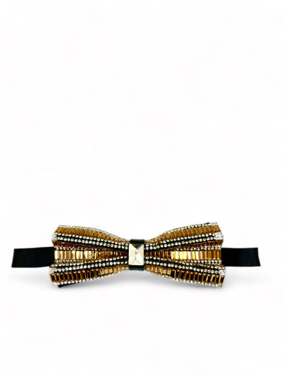 Pale Gold Jeweled Bow Tie Paul Malone Bow Ties - Paul Malone.com