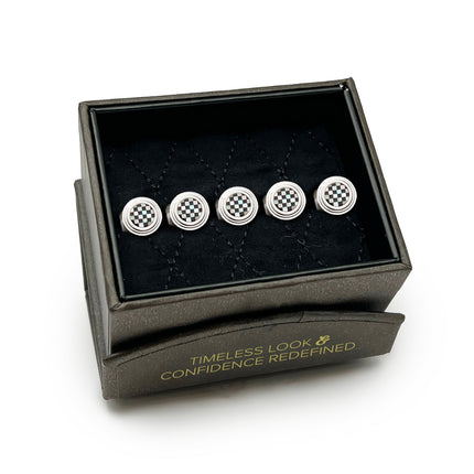 Onyx and Mother of Pearl Checker Step 5-Studs Ox and Bull Trading Co. Studs - Paul Malone.com