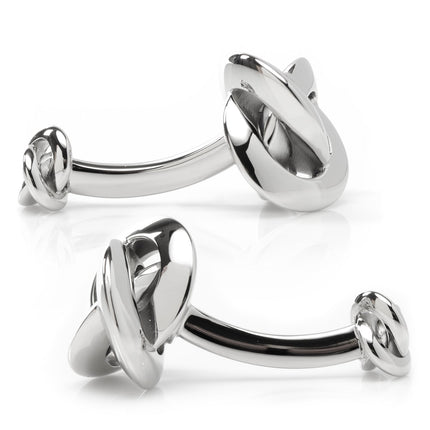 Double Sided Silver Knot Cufflinks Ox and Bull Trading Co. Cufflinks - Paul Malone.com