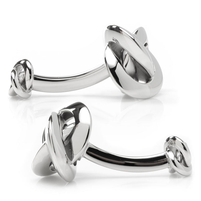 Double Sided Silver Knot Cufflinks Ox and Bull Trading Co. Cufflinks - Paul Malone.com