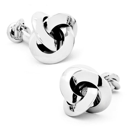 Double Sided Silver Knot Cufflinks Ox and Bull Trading Co. Cufflinks - Paul Malone.com